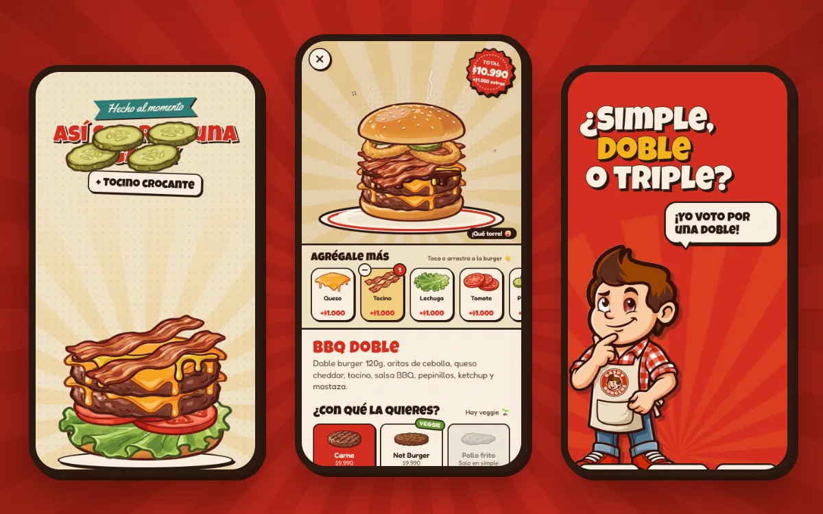 Armador de smash burgers en la carta de Gaspy Burgers