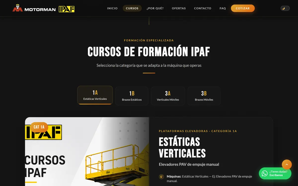 Catálogo de cursos de formación IPAF en ipaf.cl