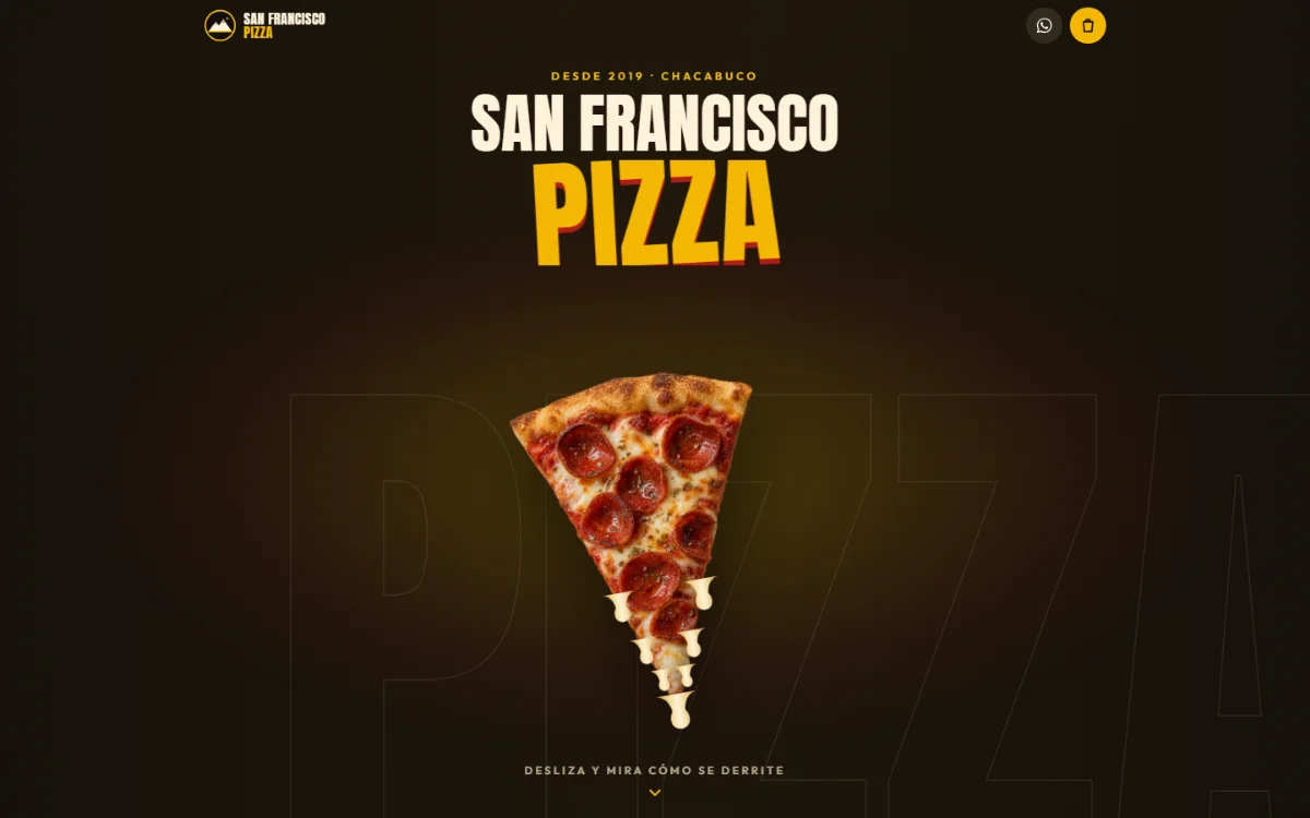 Portada de la carta online de San Francisco Pizza